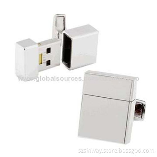 Delicate Cufflinks USB Pen Drives with Logos Printing, 2-32GB